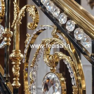 Stylish Brass Crystal Railings for Modern Homes CR-2430