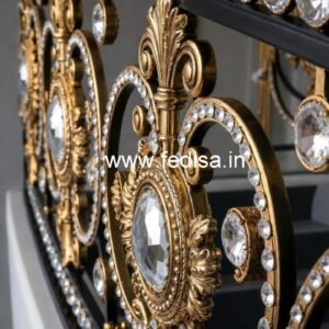 Elegant Brass Crystal Stair Railing Designs CR-2432