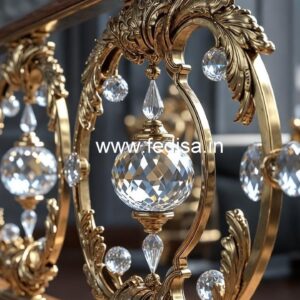 Elegant Brass Crystal Stair Railing Designs CR-2434