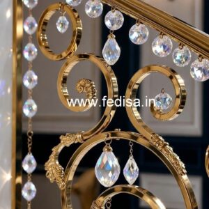 Premium Brass Crystal Railing Designs for Villas CR-2436