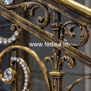 Brass Crystal Railing with Golden Finish CR-2452