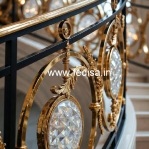 Luxury Staircase Ideas with Brass Crystal Railing CR-2453