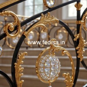 Antique Brass Crystal Railing Designs CR-2479