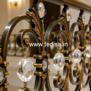 Modern Glass Brass Crystal Railings CR-2481