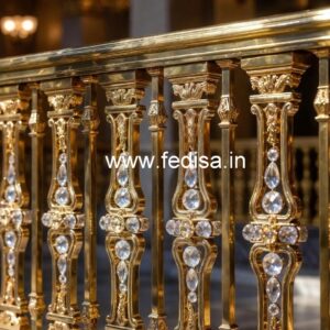 Custom Staircase Brass Crystal Railings CR-2484