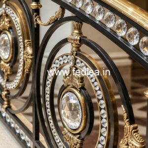 Modern Royal Brass Crystal Railings CR-2489