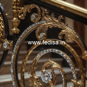 Contemporary Crystal Brass Railing Designs CR-2495