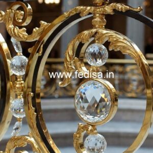 Designer Stair Railings with Brass Crystal CR-2503