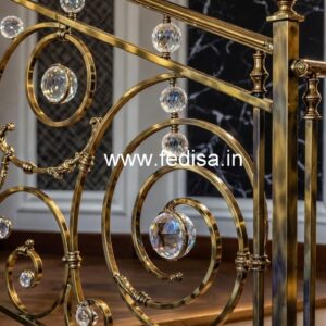 Luxury Home Staircase Brass Crystal Railings CR-2515