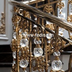 Custom Interior Brass Crystal Railings CR-2525