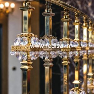 Elegant Luxury Stair Railings Brass Crystal CR-2526