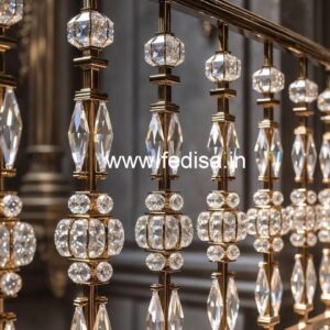 Premium Staircase Design with Brass Crystal CR-2528