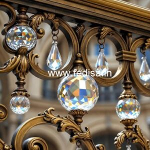 Luxury Brass Crystal Railings for Interiors CR-2529