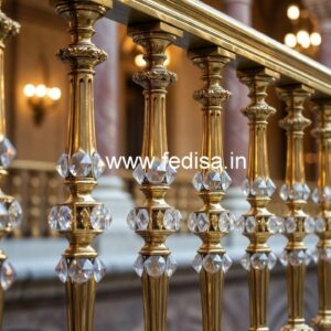 Modern Royal Stair Railings Brass Crystal CR-2530