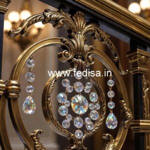 Brass Crystal Railing Design for Luxury Staircase CR-2533