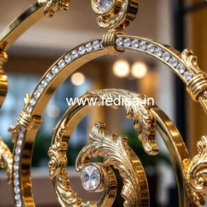 Luxury Brass Crystal Railings for Duplex Homes CR-2538