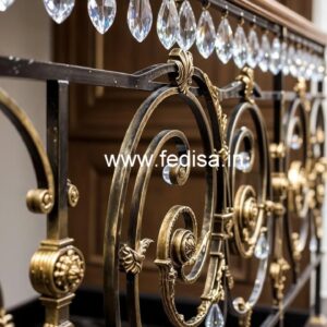 Royal Brass Crystal Interior Railings CR-2540