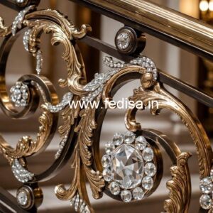 Modern Interior Design with Brass Crystal Railing CR-2554