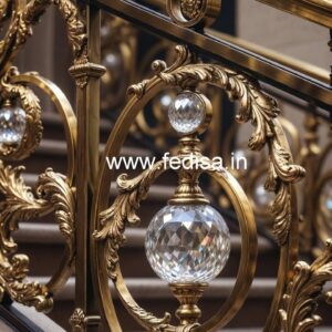 Premium Crystal Brass Stair Railings CR-2555