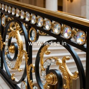 Elegant Brass Crystal Railings for Staircases CR-2556