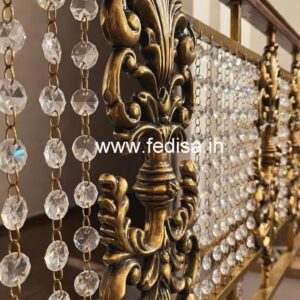 Stylish Brass Crystal Railings with Glass CR-2558