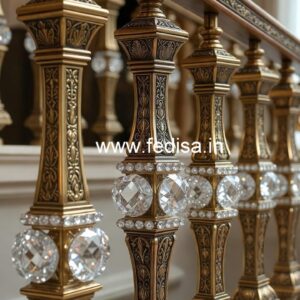 Luxury Brass Crystal Railings for Homes CR-2559