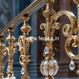 Elegant Brass Crystal Railings for Villas CR-2563