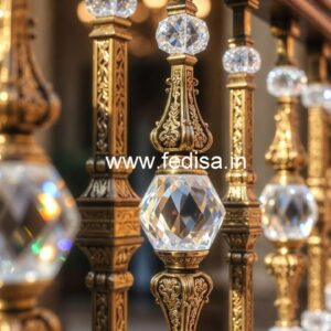 Luxury Crystal Brass Railings for Interiors CR-2570