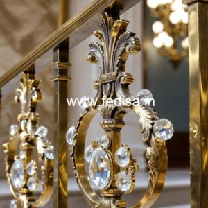 Elegant Brass Crystal Railings with Lighting CR-2576