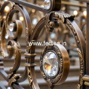 Elegant Brass Crystal Balcony Railings CR-2583