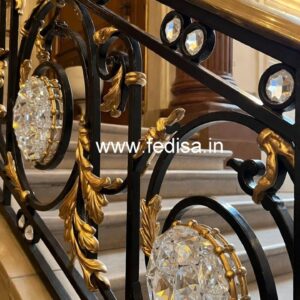 Stylish Interior Brass Crystal Railings CR-2585