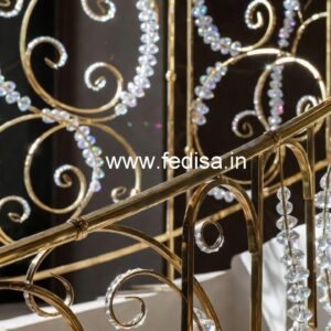 Designer Crystal Brass Railings for Homes CR-2588