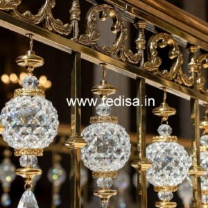 Elegant Brass Crystal Railings with Marble CR-2594