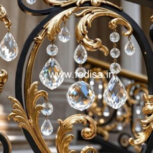Designer Brass Crystal Railings for Home Projects CR-2616