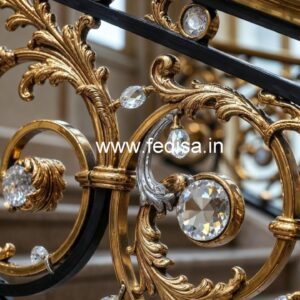 Modern Brass Crystal Railing Designs for Homes CR-2631