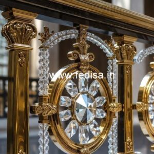 Modern Brass Crystal Railing with LED Lights CR-2645