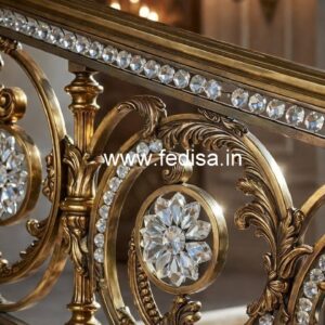 Premium Brass Crystal Railings for Apartments CR-2648