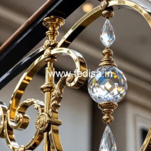Luxury Brass Crystal Railings for Modern Homes CR-2676