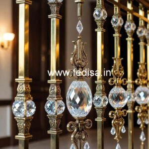 Designer Brass Crystal Railings for Luxury Interiors CR-2706