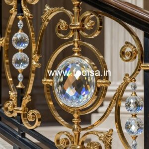 Elegant Brass Crystal Railings for Luxury Living CR-2712