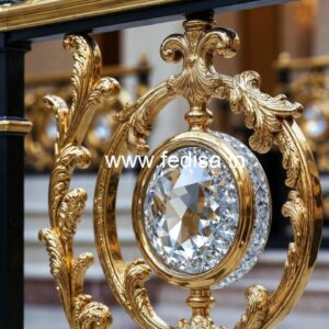 Stylish Brass Crystal Railings for Contemporary Interiors CR-2716