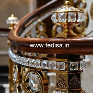 Elegant Brass Crystal Railings for Architecture CR-2726