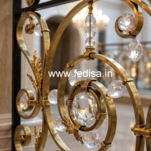 Elegant Brass Crystal Railings for Grand Staircases CR-2730