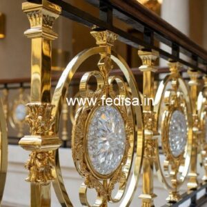 Elegant Brass Crystal Stair Railing Designs CR-2736