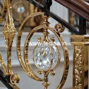 Elegant Brass Crystal Stair Railing Designs CR-2738