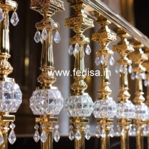 Modern Brass Crystal Railing for Home Interiors CR-2739