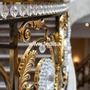 Designer Staircase with Brass Crystal Railing CR-2751
