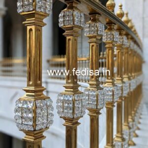 Artistic Brass Crystal Staircase Railings CR-2755
