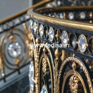Glass & Brass Crystal Railing Combo Designs CR-2762
