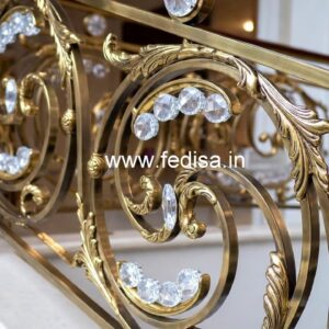 Elegant Crystal Embedded Brass Railings CR-2774